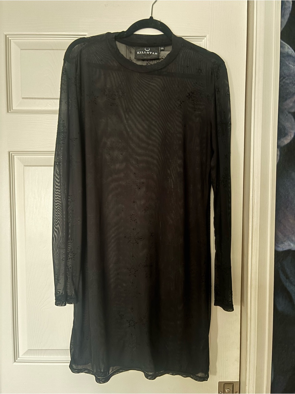 Killstar Burnout Black Sheer Long Sleeve Dress